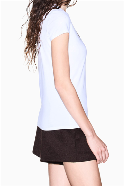 Armani Exchange Kadın Bisiklet Yaka T-Shirt Beyaz