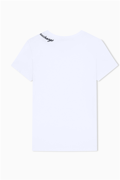 Armani Exchange Kadın Bisiklet Yaka T-Shirt Beyaz