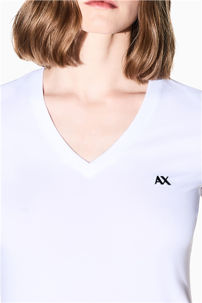Armani Exchange Kadın Bisiklet Yaka T-Shirt Beyaz