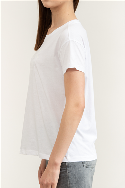 Armani Exchange Kadın Bisiklet Yaka T-Shirt Beyaz