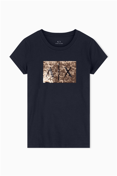 Armani Exchange Kadın Bisiklet Yaka T-Shirt Siyah