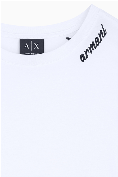 Armani Exchange Kadın Bisiklet Yaka T-Shirt Beyaz