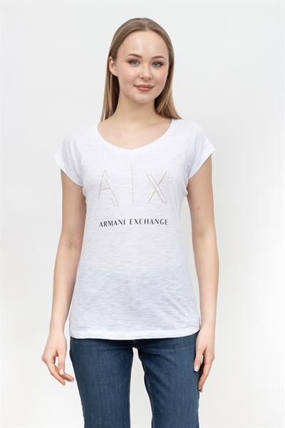 Armani Exchange Kadın Bisiklet Yaka T-Shirt