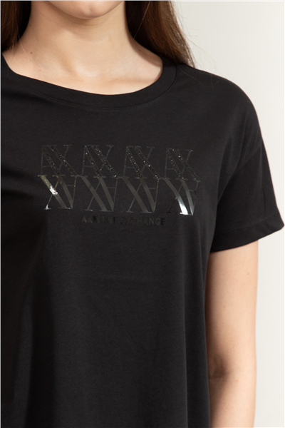 Armani Exchange Kadın Bisiklet Yaka T-Shirt Siyah
