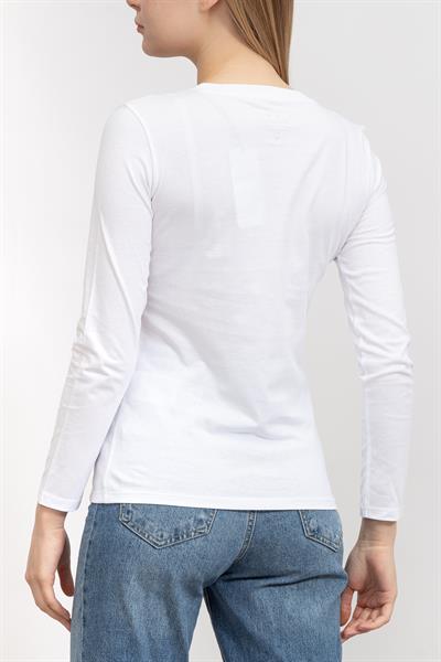 Armani Exchange Kadın Bisiklet Yaka T-Shirt Beyaz