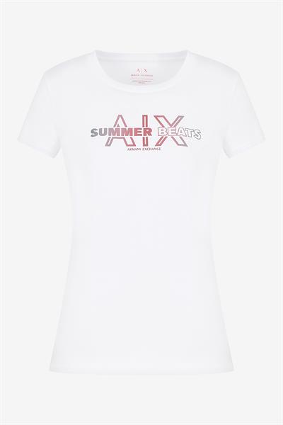 Armani Exchange Kadın Bisiklet Yaka T-Shirt Beyaz