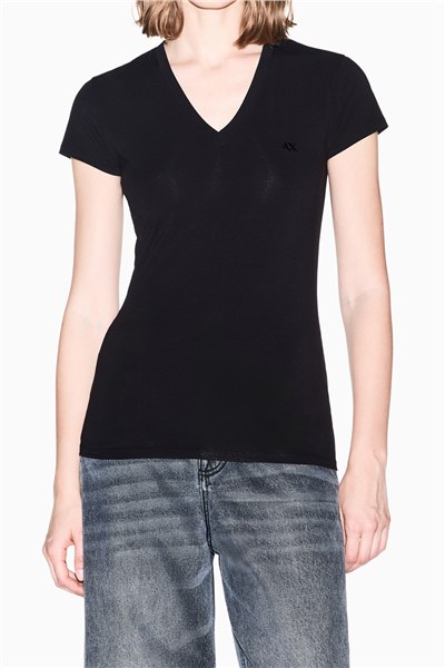 Armani Exchange Kadın Bisiklet Yaka T-Shirt Siyah