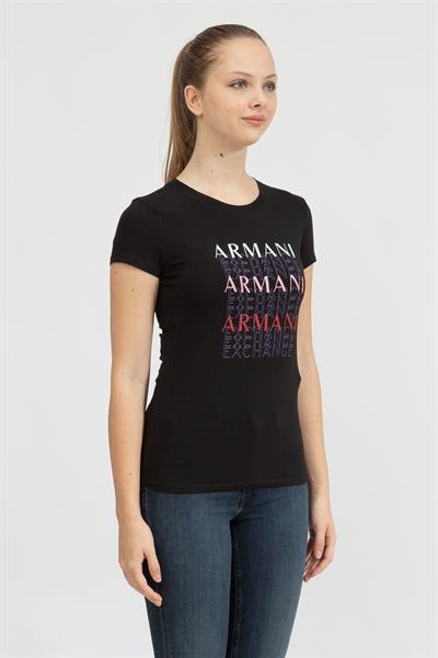 Armani Exchange Kadın Bisiklet Yaka T-Shirt Siyah