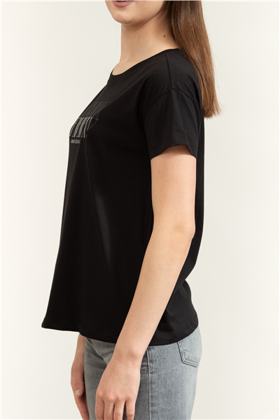 Armani Exchange Kadın Bisiklet Yaka T-Shirt Siyah