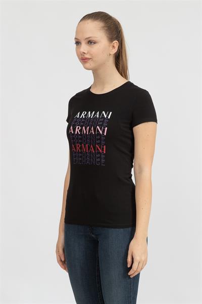 Armani Exchange Kadın Bisiklet Yaka T-Shirt Siyah