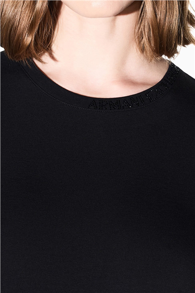 Armani Exchange Kadın Bisiklet Yaka T-Shirt Siyah