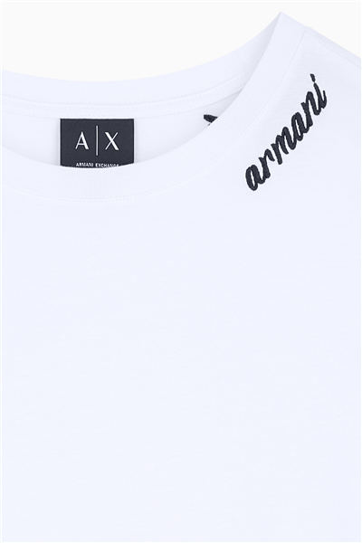 Armani Exchange Kadın Bisiklet Yaka T-Shirt Beyaz