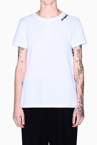 Armani Exchange Kadın Bisiklet Yaka T-Shirt Beyaz