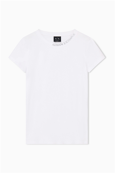 Armani Exchange Kadın Bisiklet Yaka T-Shirt Beyaz