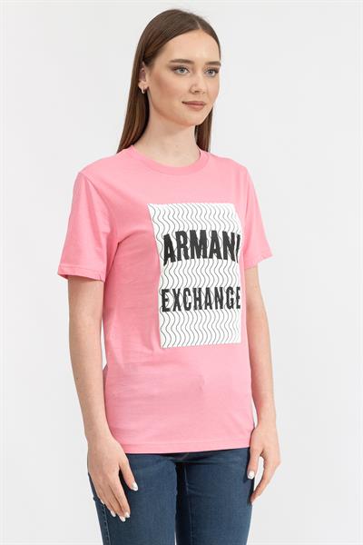 Armani Exchange Kadın Bisiklet Yaka T-Shirt Gül Kurusu