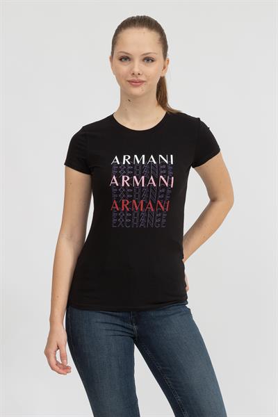 Armani Exchange Kadın Bisiklet Yaka T-Shirt Siyah