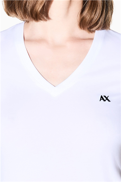 Armani Exchange Kadın Bisiklet Yaka T-Shirt Beyaz