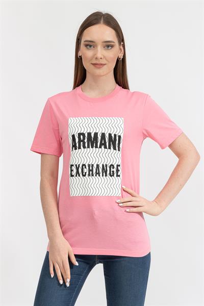 Armani Exchange Kadın Bisiklet Yaka T-Shirt Gül Kurusu