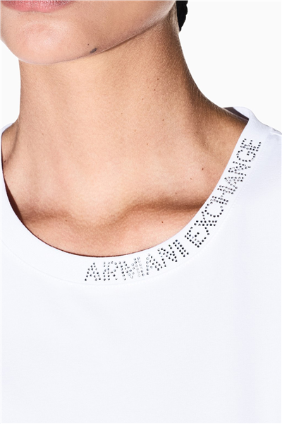 Armani Exchange Kadın Bisiklet Yaka T-Shirt Beyaz
