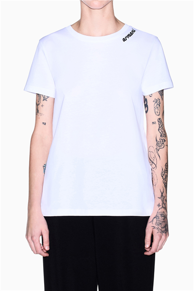 Armani Exchange Kadın Bisiklet Yaka T-Shirt Beyaz
