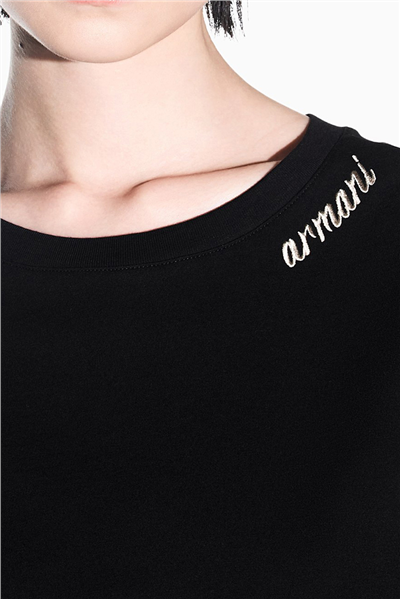 Armani Exchange Kadın Bisiklet Yaka T-Shirt Siyah