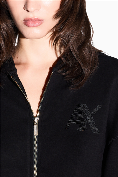 Armani Exchange Kadın Fermuarlı Sweatshirt Siyah