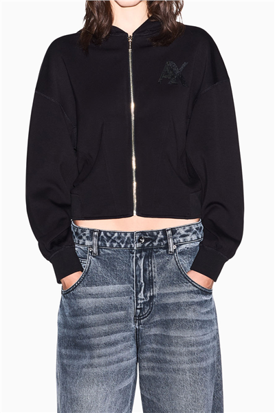 Armani Exchange Kadın Fermuarlı Sweatshirt Siyah