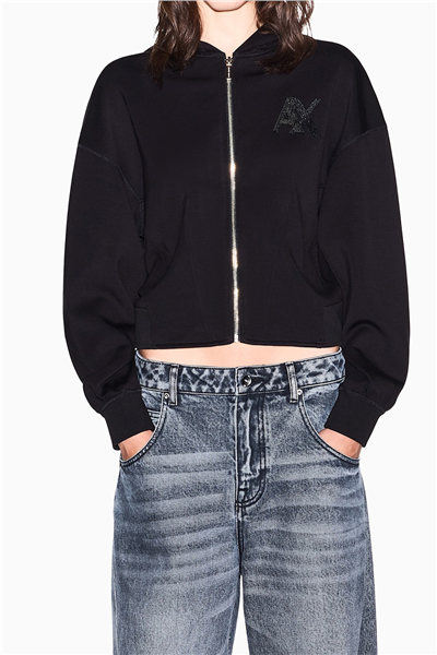 Armani Exchange Kadın Fermuarlı Sweatshirt Siyah