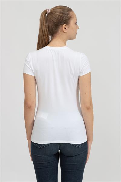 Armani Exchange Kadın V Yaka T-Shirt Beyaz