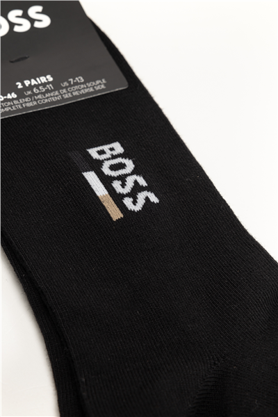 Boss 2P As Iconic Logo Cc Erkek 2li Çorap Siyah