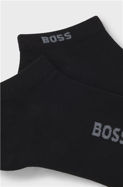 BOSS 2P As Logo Bamboo Erkek 2li Çorap Siyah