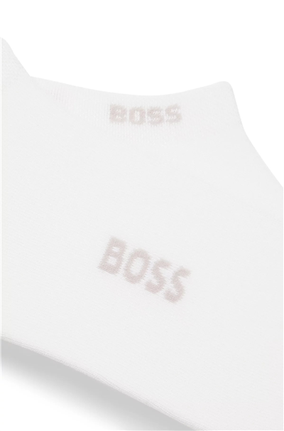 BOSS 2P As Logo Bamboo Erkek 2li Çorap Beyaz
