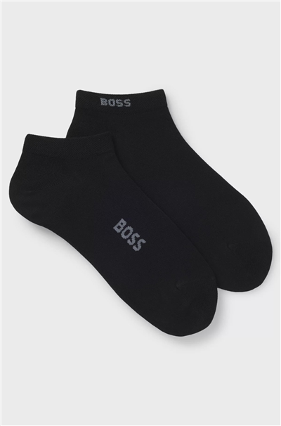 BOSS 2P As Logo Bamboo Erkek 2li Çorap Siyah