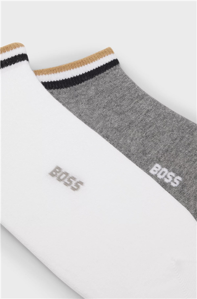 Boss 2P As Uni Stripe Cc Erkek 2li Çorap Gümüş