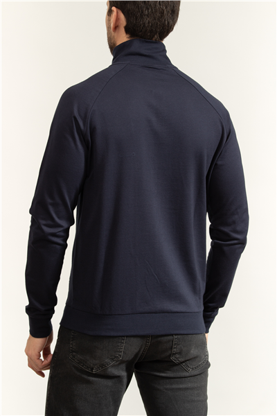 Boss Authentic Jacket Z Erkek Fermuarlı Sweatshirt Mavi