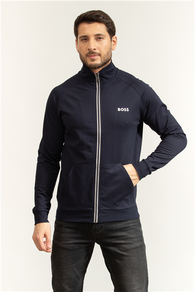 Boss Authentic Jacket Z Erkek Fermuarlı Sweatshirt Mavi
