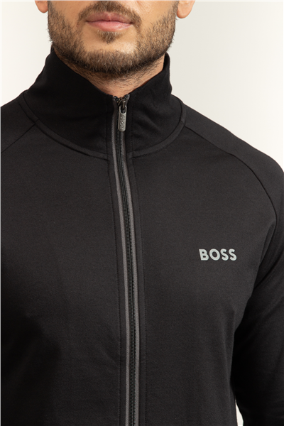 Boss Authentic Jacket Z Erkek Fermuarlı Sweatshirt Siyah