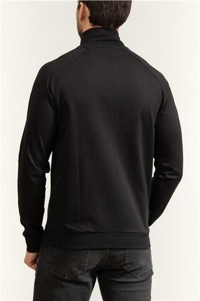Boss Authentic Jacket Z Erkek Fermuarlı Sweatshirt Siyah