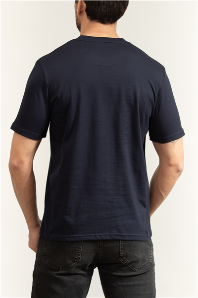 Boss Authentic T Shirt Erkek Bisiklet Yaka T-Shirt Mavi