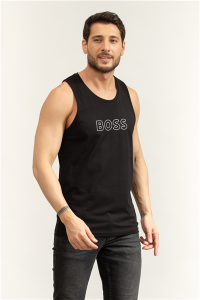Boss Beach Tank Top Erkek Kolsuz T-Shirt Siyah