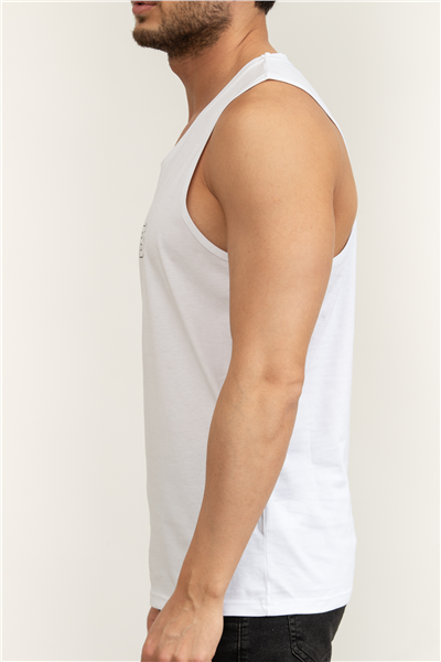 Boss Beach Tank Top Erkek Kolsuz T-Shirt Beyaz