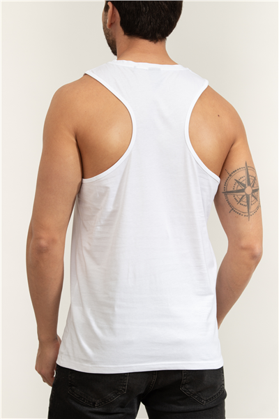 Boss Beach Tank Top Erkek Kolsuz T-Shirt Beyaz