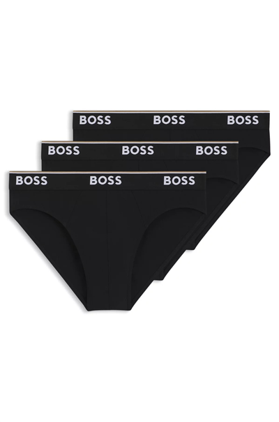 BOSS Brief 3P Power Erkek 3lü Boxer Siyah
