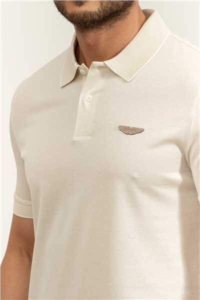 Boss C Parlay 248 Aston Martin Erkek Polo Yaka T-Shirt Beyaz