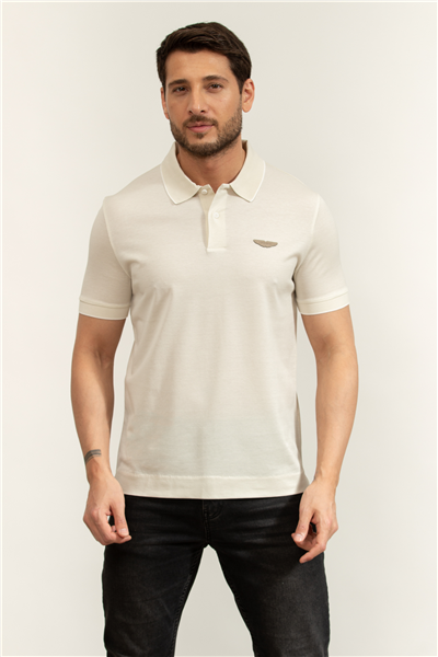 Boss C Parlay 248 Aston Martin Erkek Polo Yaka T-Shirt Beyaz