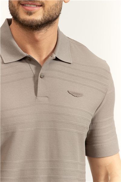 BOSS C Parris 242 Aston Martin Erkek Polo Yaka T-Shirt Gri