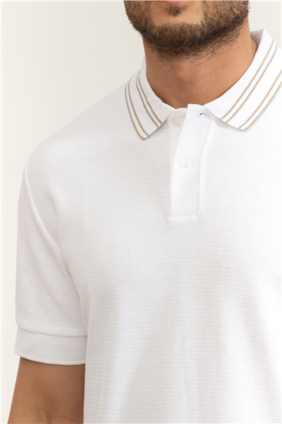 Boss C Piano 47 Erkek Polo Yaka T-Shirt Beyaz