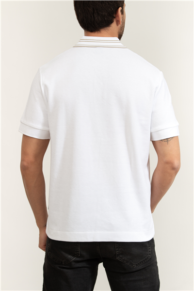 Boss C Piano 47 Erkek Polo Yaka T-Shirt Beyaz