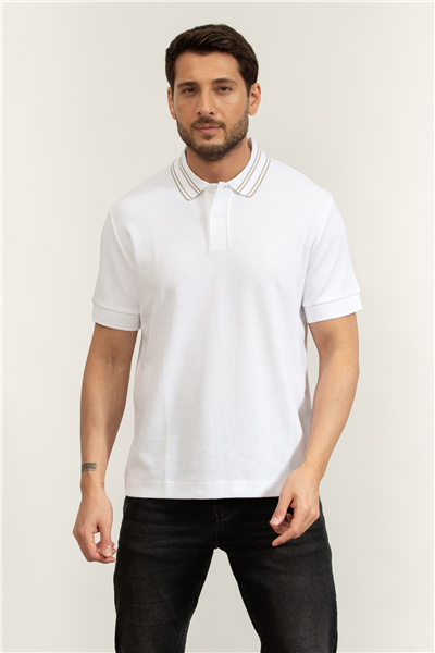 Boss C Piano 47 Erkek Polo Yaka T-Shirt Beyaz