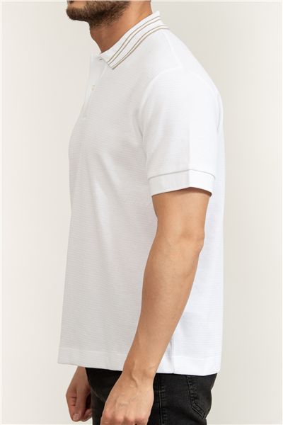 Boss C Piano 47 Erkek Polo Yaka T-Shirt Beyaz